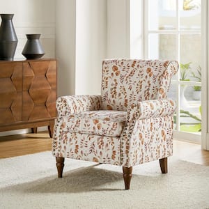 Auria Contemporary Yellow Polyester Arm Chair with Nailhead Trim and Turned Legs