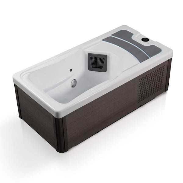 69 in. 1-Person 2-Jets All-in-One Cold Plunge and Hot Tub with Built-in Chiller, Lights, and WiFi in White