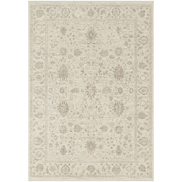 Nourison Outlines Ivory 5 ft. x 7 ft. Medallion Traditional Area Rug