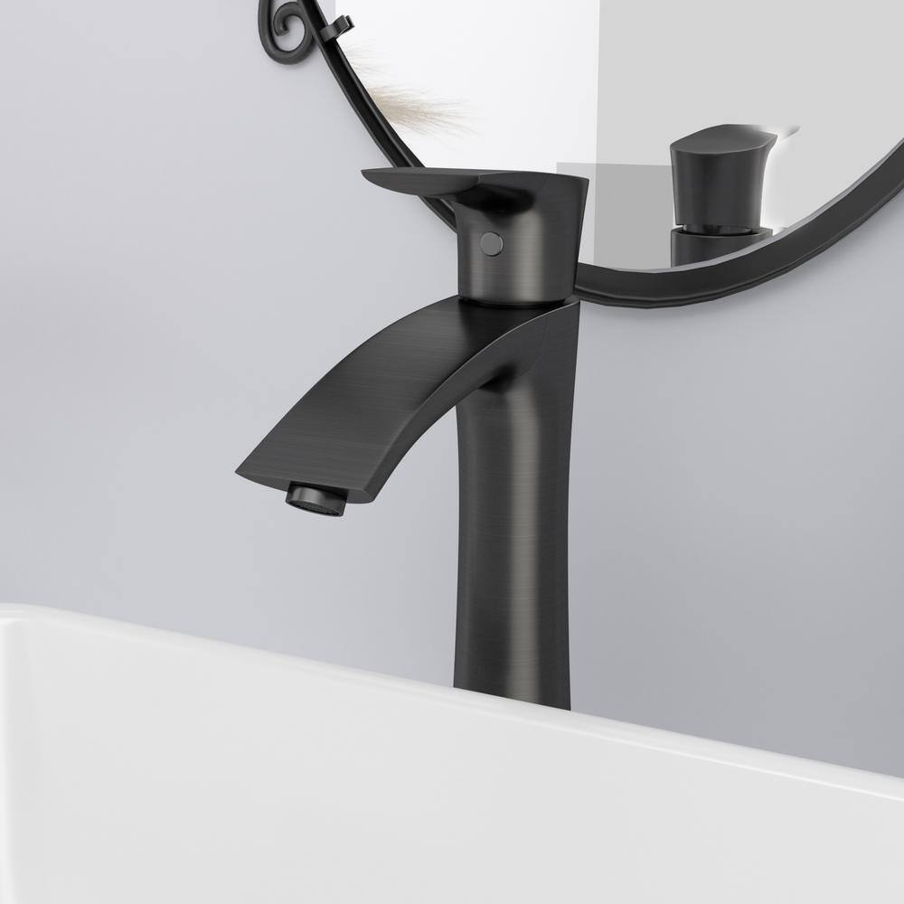 19" White Ceramic Rectangular Vessel Sink with Oil Rubbed Bronze Faucet