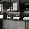 FUFU&GAGA 90.6 in. W Black Wood Computer Gaming Desk Home Office Desk, with 82.7 in. H Bookshelf, LED Lights, Drawers, Cabinets KF020471-012