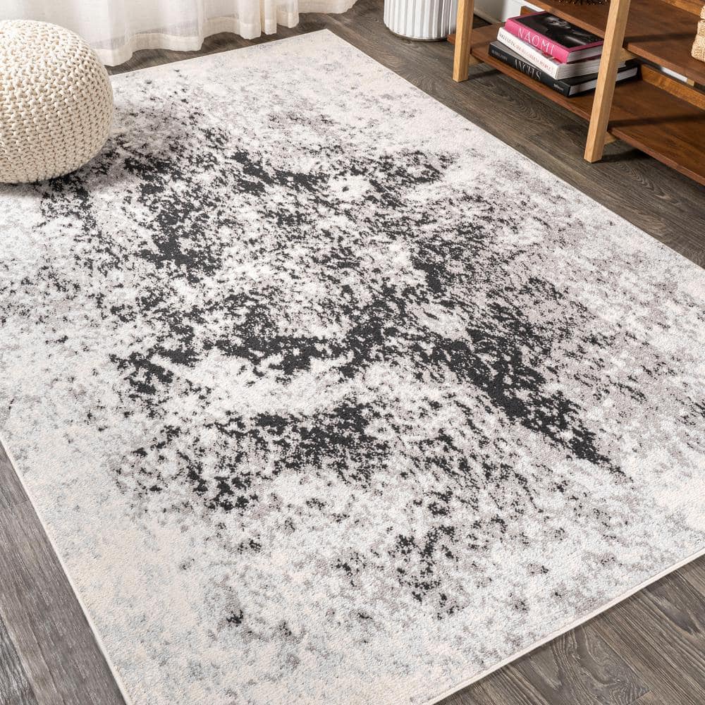 Dune Cream & Gray Modern Abstract Synthetic 5' x 8' Area Rug
