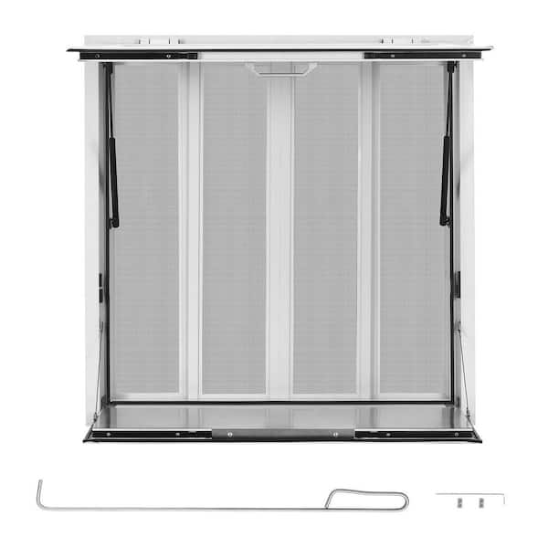 Concession Window with Folding Shelf 36 x 36 in., Opens Up to 85 Degrees, Aluminum Alloy Service Window for Food Trucks