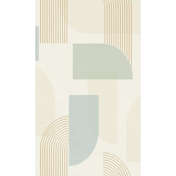 Green Abstract Shapes Geometric 57 sq. ft. Non-Woven Textured Non-pasted Double Roll Wallpaper