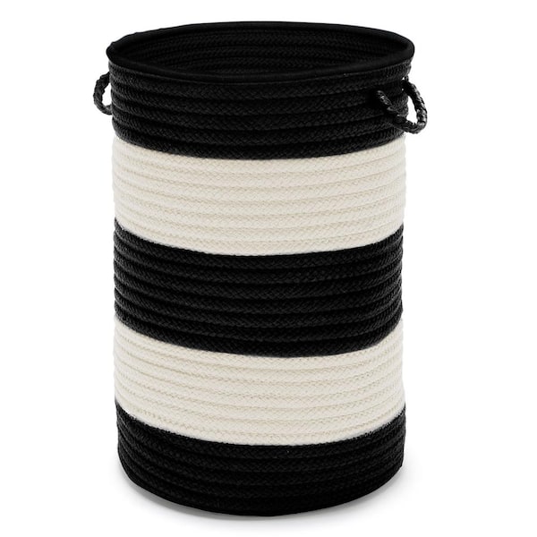 Colonial Mills Color Pop Round Polypropylene Hamper Black White 16 in. x 16 in. x 24 in.