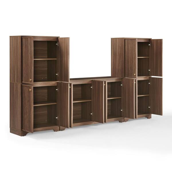 CROSLEY FURNITURE Naomi Walnut 3-Piece Entertainment Center Fits