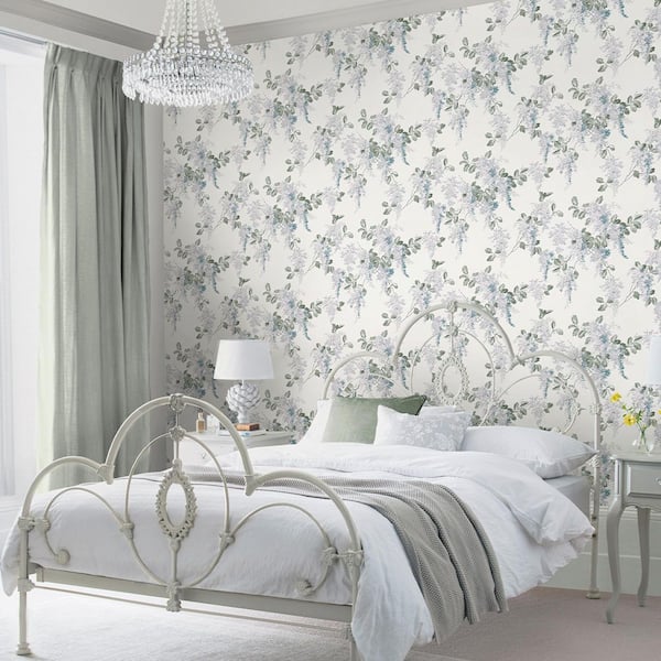 Laura Ashley Mirabelle Pale Seaspray Wallpaper