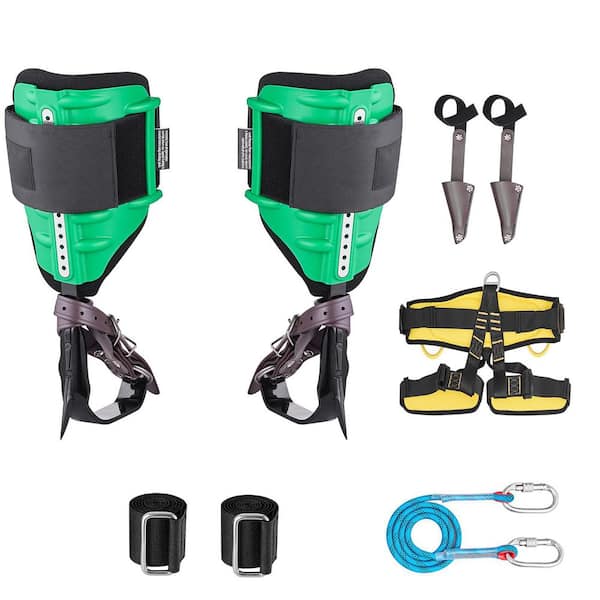 Tree Climbing Spikes Set, Adjustable Steel Spurs with Straps & Protectors, 350 lbs. Load for Fruit Hunting & Picking