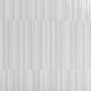 Vistaio Blanco White 5.27 in. x 17.71 in. Glossy Ceramic Mosaic Wall Tile (0.64 sq. ft./each)