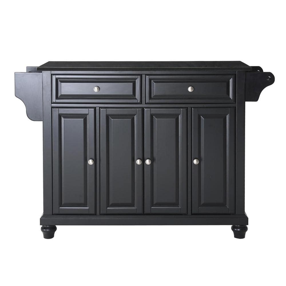Cambridge Black Granite Top Kitchen Island in Cherry & Black