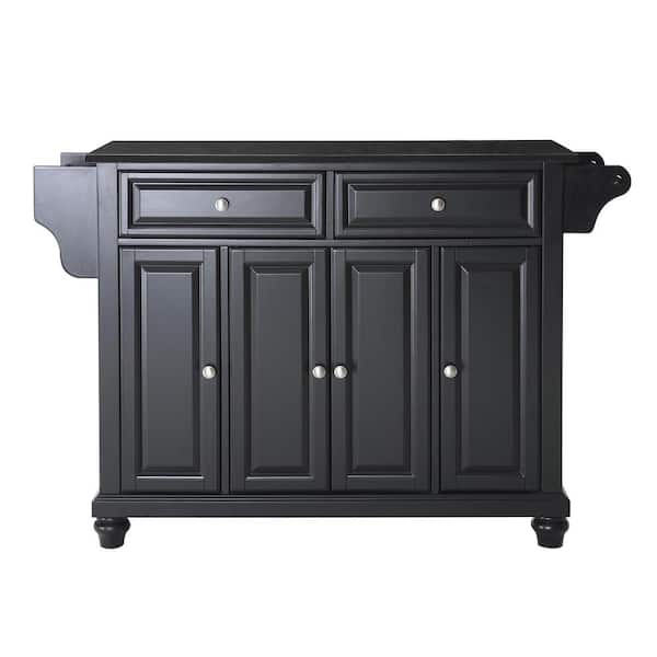 CROSLEY FURNITURE Cambridge Black Kitchen Island with Granite Top