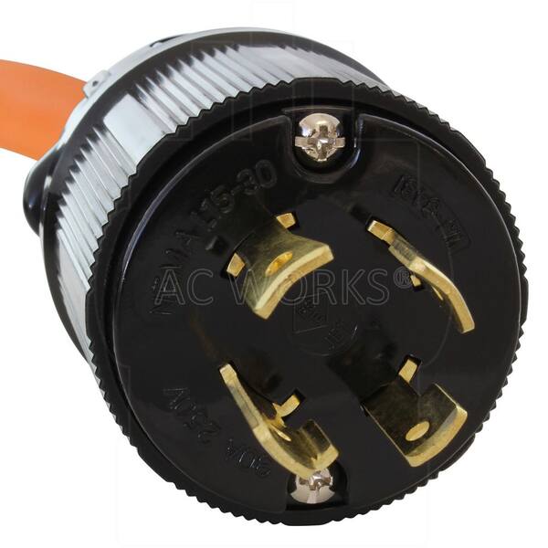 AC WORKS L15-30P Locking Plug to L6-20R Connector with Inline 20A
