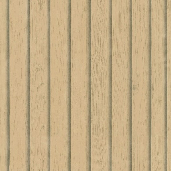 2 Rolls Light Brown Wooden Slats Peel & Stick Wallpaper Roll(Covers 25.7 sq. ft. )