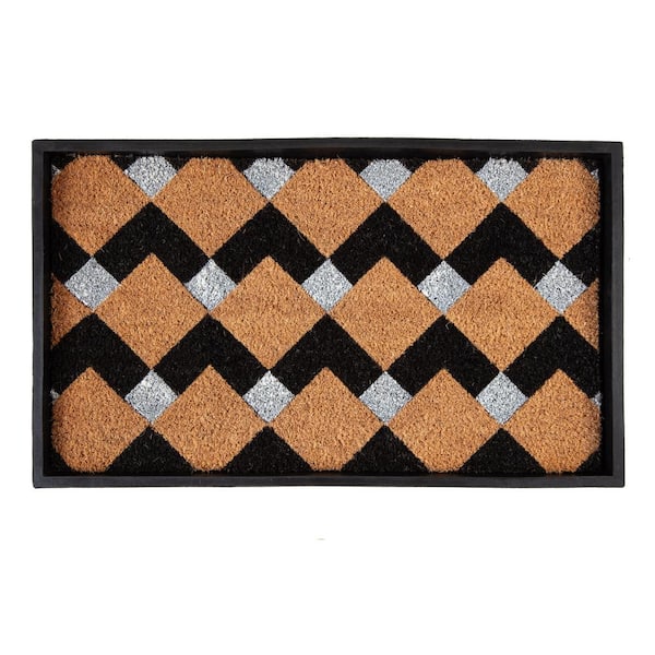 Anji Mountain Natural & Recycled Rubber Boot Tray with Tan Coir Insert