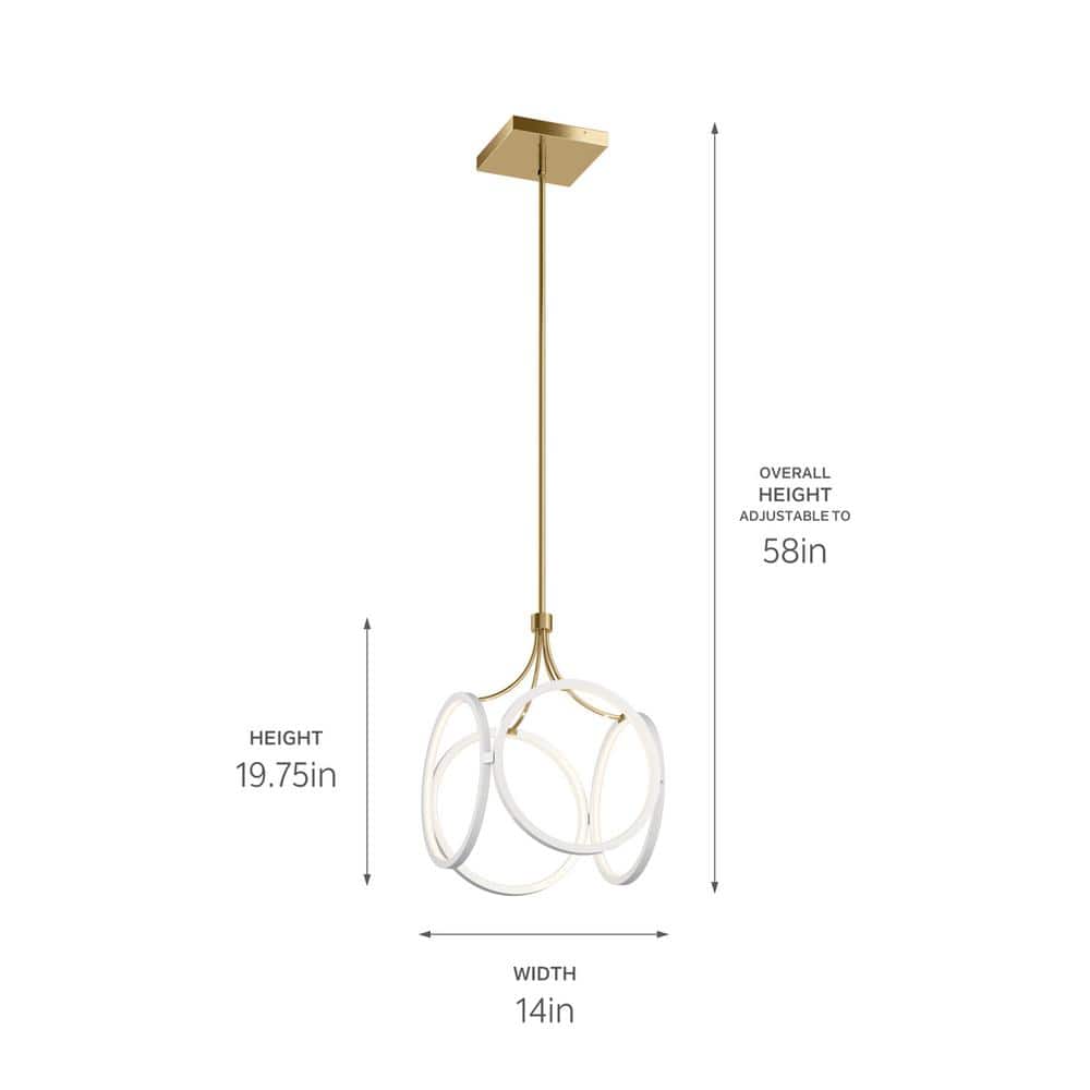 Ciri 19.75" Matte Black and White LED Pendant Light