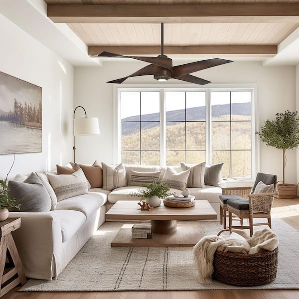 Artemis IV 64 in. Integrated LED Indoor Oil Rubbed Bronze and Toned Tobacco Ceiling Fan with Light with Remote Control