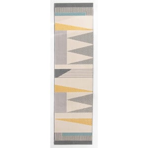 Maxen Orange 2 ft. x 7 ft. Geometric Runner Rug