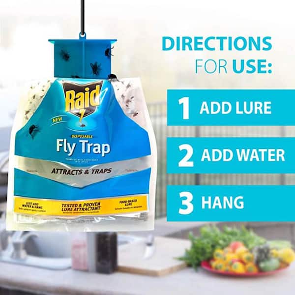 Raid® Fly Ribbon, Fly Traps for Indoors and Outdoors, 4 Pack