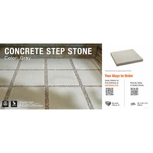 Paper Sample Only: 20 in. x 20 in. x 1.77 in. Gray Concrete Step Stone Sample Board (1-Piece)