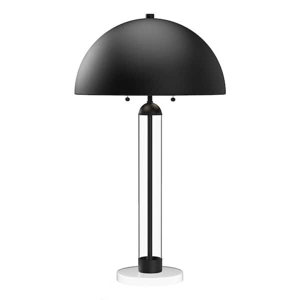 ALORA MOOD Margaux 18 in. 2-Light 60-Watt Matte Black Modern Table Lamp
