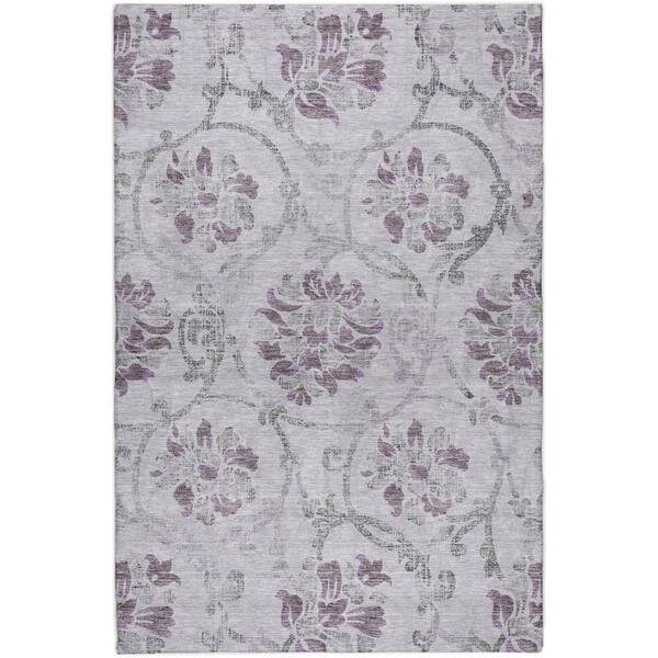 Dream Shag Premium Machine Washable Abstract ADS762 Lavender 10 ft. x 14 ft. Area Rug