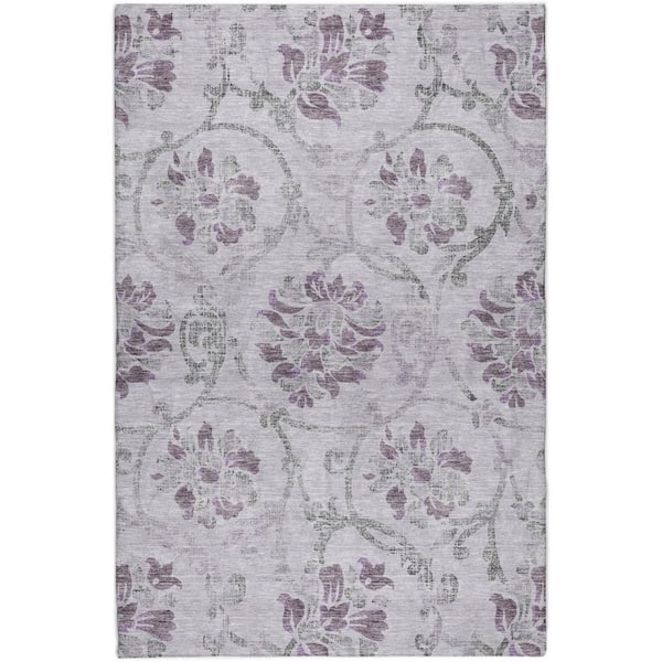 Dream Shag Premium Machine Washable Abstract ADS762 Lavender 8 ft. x 10 ft. Area Rug