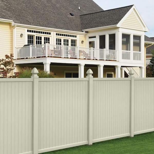 5 in. x 5 in. Tan Vinyl Gothic Fence Post Cap