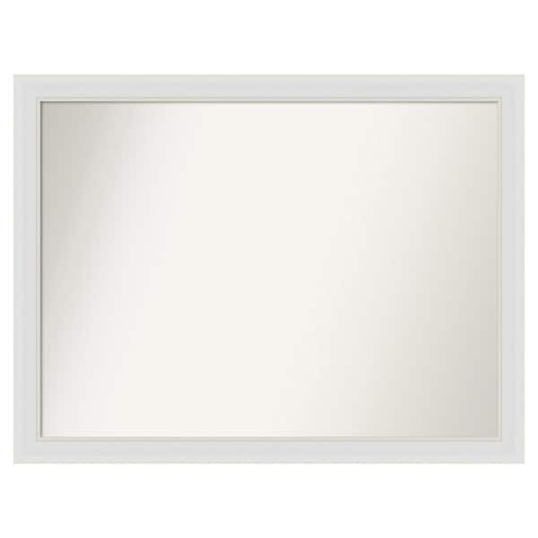 Amanti Art Flair Soft White Narrow 42 in. x 32 in. Custom Non-Beveled Satin Recyled Polystyrene Bathroom Vanity Wall Mirror
