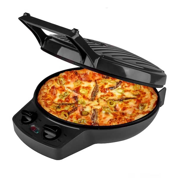  Courant Pizza Maker 12 inch Pizzas Machine, Newly improved  Cool-touch Handle Non-Stick plates Pizza oven & Calzone Maker, Electric  Countertop Oven for Home or School, 12” Indoor Grill/Griddle, Red: Home 