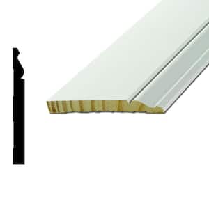 WP L163E 9/16 in. x 5-1/4 in. Primed Finger-Jointed Pine Baseboard Molding