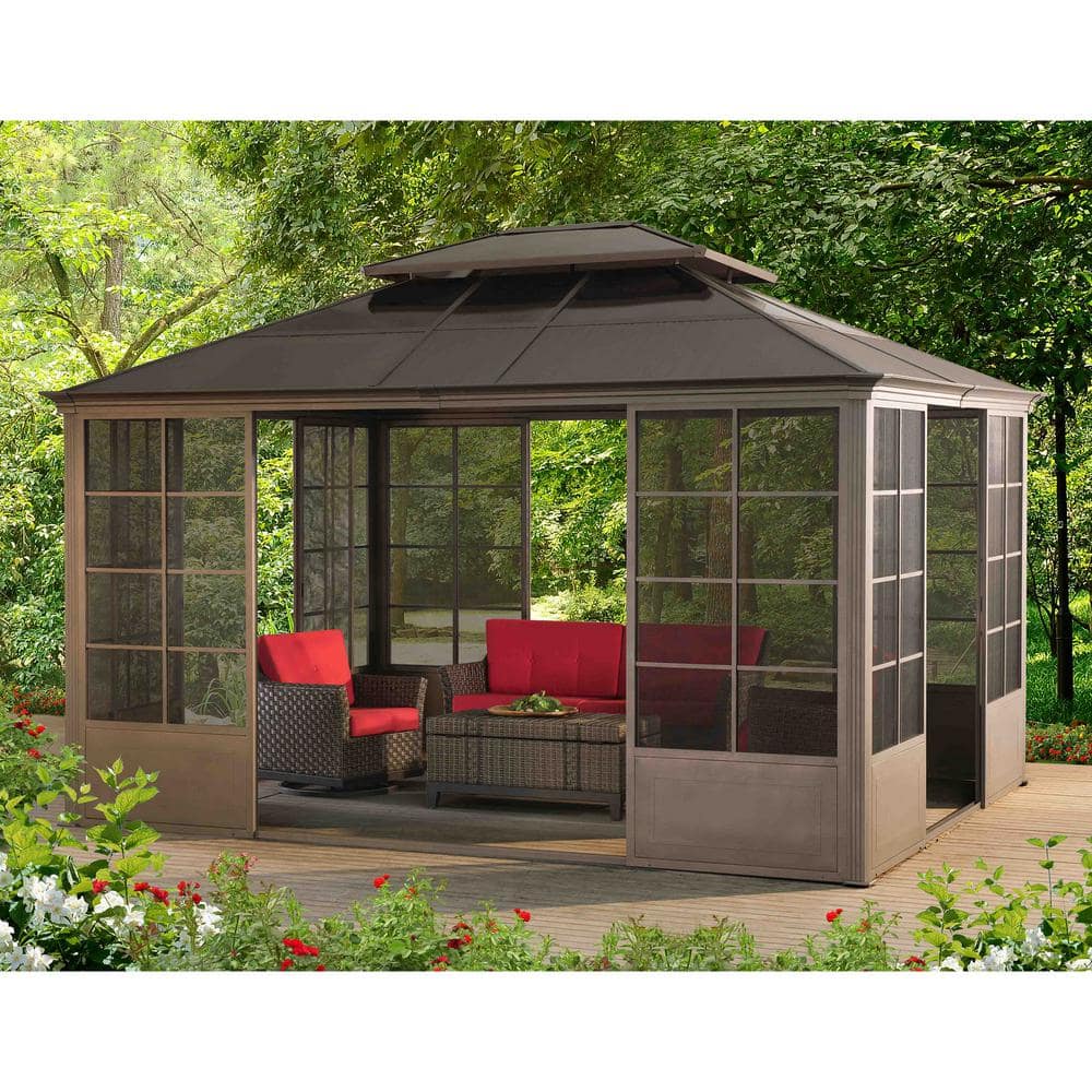 Sunjoy Sprague 12 ft. x 14 ft. Brown 