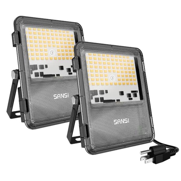 220 Watt Equivalent 3200 Lumens 120° Beam Angle Black 5700K IP65 Waterproof Outdoor Integrated LED Flood Light (2-Pack)