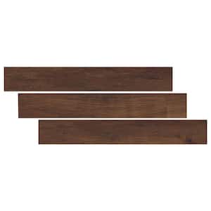 Antique Mahogany 1.25 in. T x 12.01 in. W x 47.24 in. L Luxury Vinyl stair Tread Eased Edge (2-Pieces/Case)