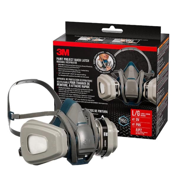 3M Paint Project Quick Latch Reusable Respirator, Size Large