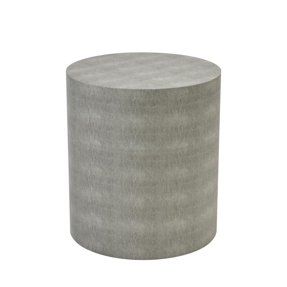 Nordina 16 in. Gray Round Wood Accent Table