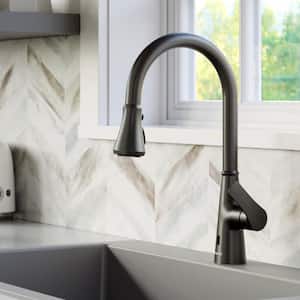Kadoma Single Handle Touchless Pull-Down Sprayer Kitchen Faucet in Matte Black