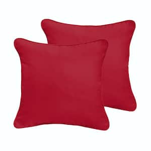 Crimson Red Outdoor Corded Throw Pillows (2-Pack)