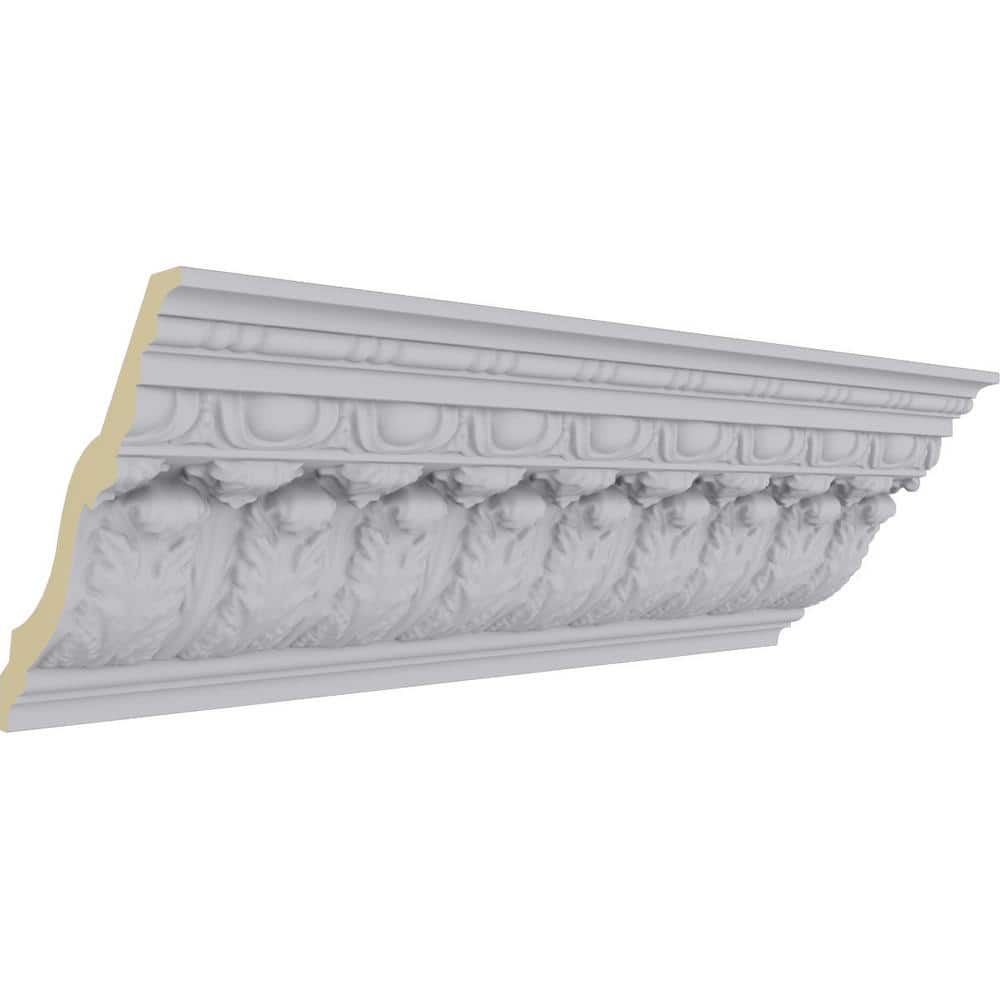 Primed White Polyurethane Acanthus Leaf Crown Moulding Sample