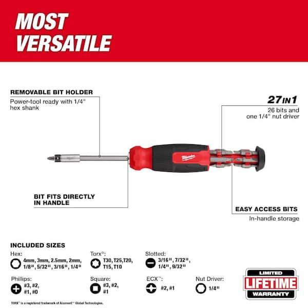 27-in-1 Multi-Bit Screwdriver with Fastback 6-in-1 Folding Utility Knives with General Purpose Blade (2-Piece)
