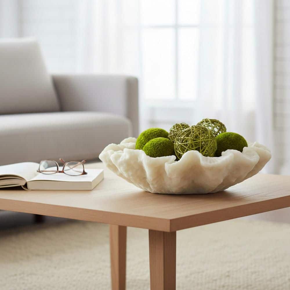 White Resin 16 in. Decorative Coastal Inspired Shell Bowl price history on PriceWatchPro