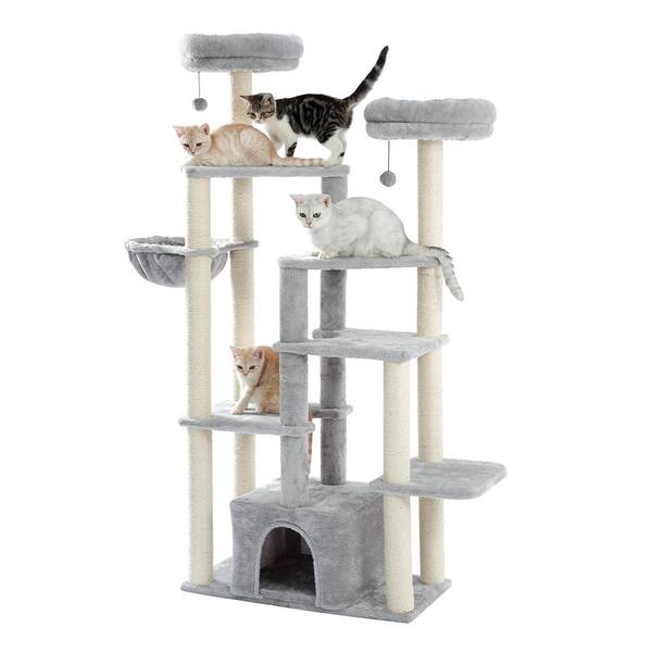 60" Cat Tree Tower Condo House For Large Cats Scratching Post Furniture Climbing