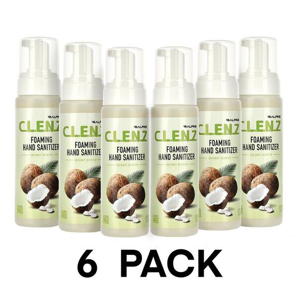 Alpine Industries CLENZ 8 oz. Coconut Scented Foaming Hand Sanitizer (6-Pack)
