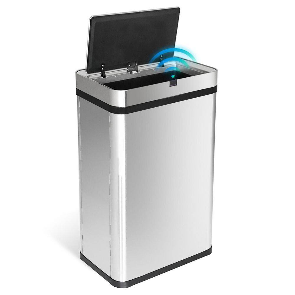16 Gal. Stainless Steel Removable Motion Sensor Trash Can for Kitchen and Office, Silver price history on PriceWatchPro