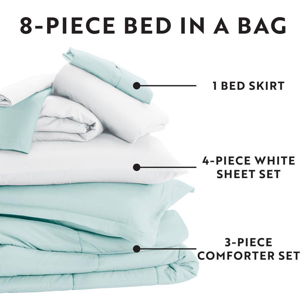 Gray Twin Microfiber Down Alternative Bed in a Bag Set