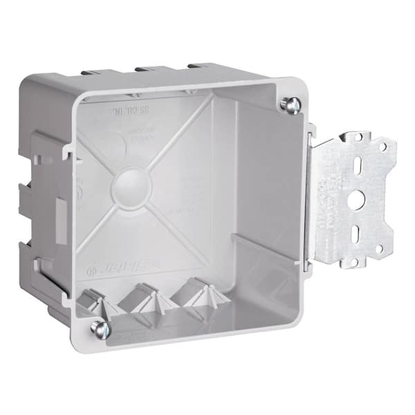 Legrand Pass & Seymour Slater New Work 4 In. Square 35 Cu. In. Plastic Box with Threaded Mounting Holes and Auto/Clamps