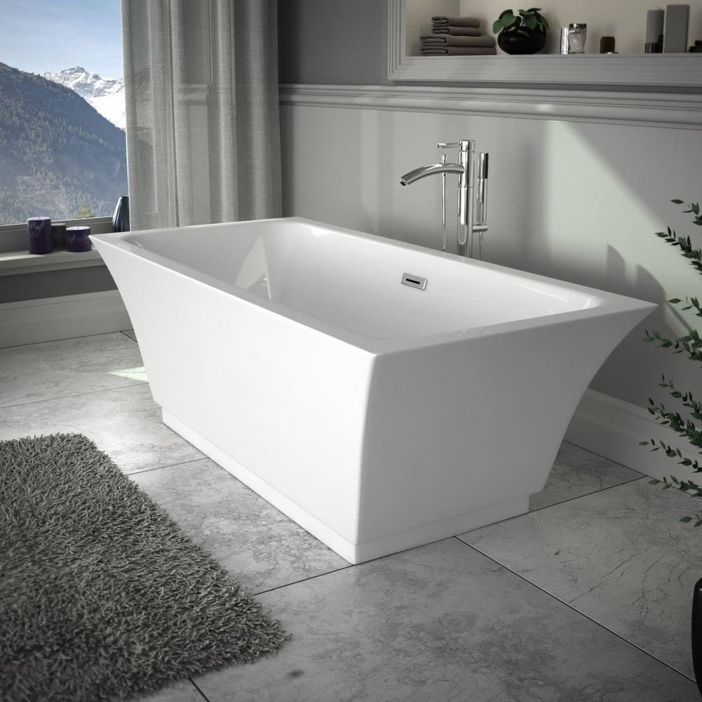 Galina 67'' White Acrylic Freestanding Soaking Bathtub