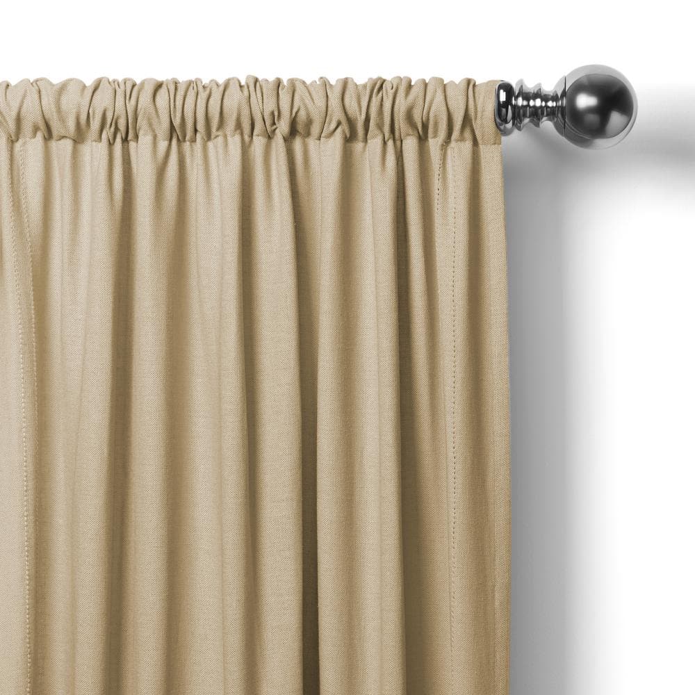 Cameron Off-White Linen Rod Pocket Kitchen Tier Curtains, 30" W x 24" L, Set of 2