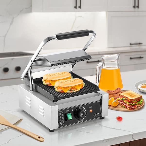 SKYSHALO Commercial Panini Grill 1800 W Electric Sandwich Maker