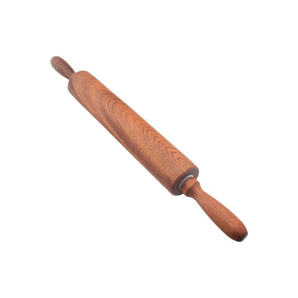 17 inch Sapele Wood Classic Rolling Pin Rich Grain Finish Baking Roller with Comfort Handles Easy to Clean