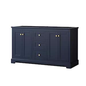 Avery 59.25 in. W x 21.75 in. D Bathroom Vanity Cabinet Only in Dark Blue